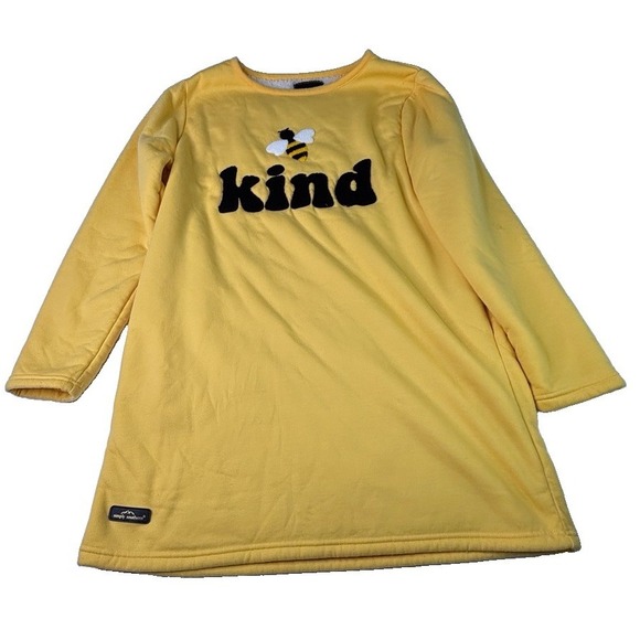 Simply Southern Tops - Simply Southern Yellow Bee Kind Pullover Fleece Women Large Oversized Sweatshirt